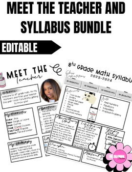 Preview of Meet the Teacher and Syllabus Bundle- Back to School