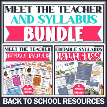 Preview of Meet the Teacher and Syllabus Templates Editable Letter | Back to School Bundle