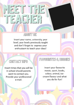 Preview of Meet the Teacher, classroom newsletter, meet the teacher QTPA