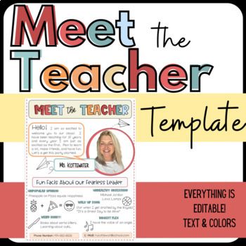 Preview of Meet the Teacher: for any grade level, even secondary!