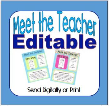 Preview of Meet the Teacher information sheet - Print or Send Digitally *2 choices*