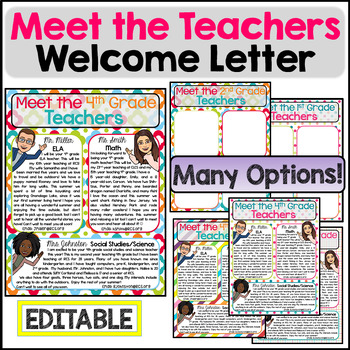 Meet The Teachers Welcome Letter Template Bitmoji Editable Tpt