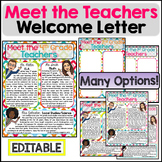 Meet the Teacher Template EDITABLE Welcome Letter Bitmoji