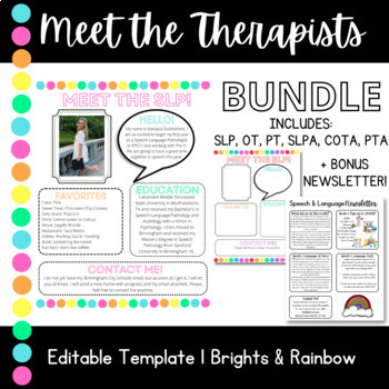 Preview of Meet the Therapists BUNDLE | Editable Template + BONUS Newsletter
