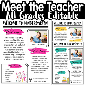 Preview of Meet the Teacher Letter Back to school open house