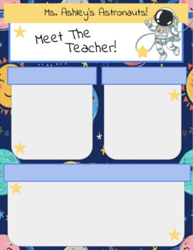 Preview of Meet the teacher space theme