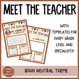 Meet the teacher Boho Neutral template EDITABLE for ALL positions