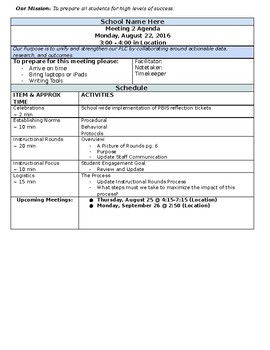 Preview of Meeting Agenda Template