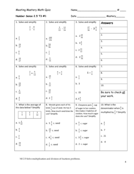 Meeting Mastery Quiz #1 5th Grade NS 2.5 trimester 3 by wendy numata