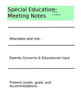 Preview of Meeting Notes Template