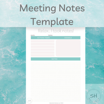 Preview of Meeting Notes Template