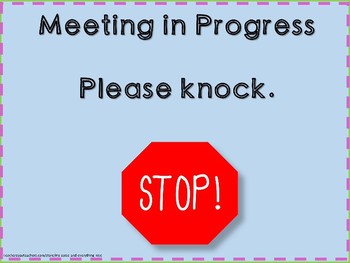 Meeting In Progress Please Knock Door Signs By Ms Spice And