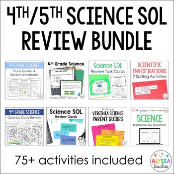 Preview of Mega 4th and 5th Grade Science SOL Review Bundle