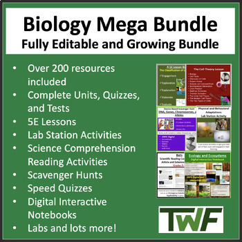 Preview of Mega Biology Resource Collection - Fully editable and growing bundle