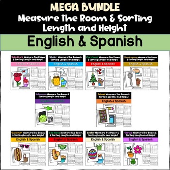 Preview of Mega Bundle Bilingual Measure the Room and Sorting Length and Height
