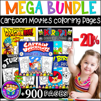 Preview of Mega Bundle Cartoon Movies Coloring Pages! - Fun Summer Homework Activities
