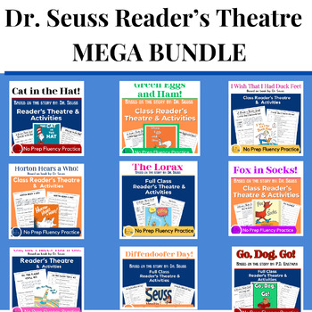 Preview of Mega Bundle: Dr. Seuss Reader's Theatre and Activities- 8 included!