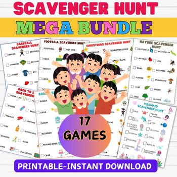Preview of Mega Bundle Fun Scavenger Hunt- Christmas/Halloween Printable