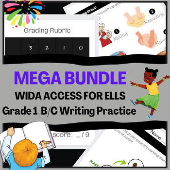 Preview of Mega Bundle Grade 1: Tier BC ELL / ELD / ESOL Writing WIDA ACCESS: 25 Worksheets