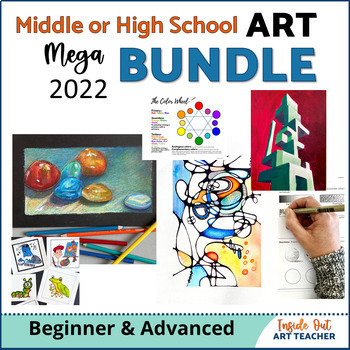 Preview of Mega Bundle High School Art Curriculum Over 90 Art Lessons and Projects