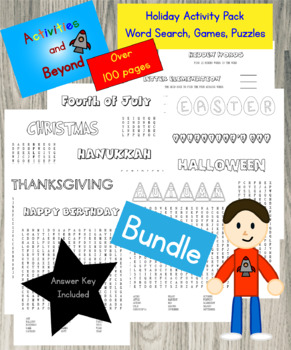 Download Homeschool Worksheets Seasons Activity Pages MEGA BUNDLE Printable Over 100 Holiday Word Search Scramble Packs Classroom