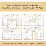 Mega Bundle New Year's Games and Activities - All Ages - 40 Pages