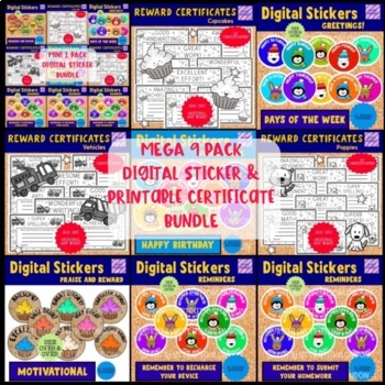 Preview of Mega Bundle Of Digital Stickers And Printable Reward Certificates