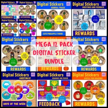 Preview of Mega Bundle Of Digital Stickers For Seesaw or Google Classroom