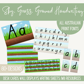 Preview of Mega Bundle Sky, Grass, Ground Handwriting Resources -All Australian Print Fonts