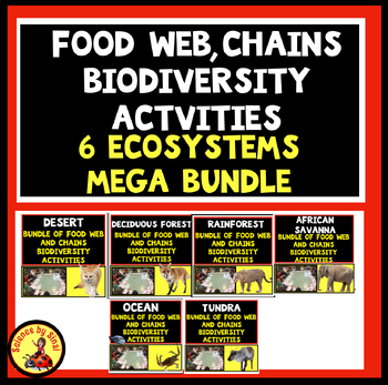 Preview of Mega Bundle of 6 ECOSYSTEMS ACTIVITIES FOOD WEB, CHAINS BIODIVERSITY