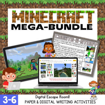 Preview of Mega Bundle of Minecraft Activities - Paper and Digital Writing & Escape Room