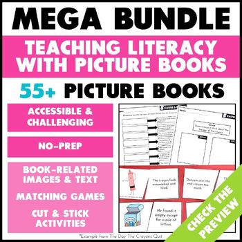 Preview of 55+ Picture Book Reading Comprehension Activities - Literacy Skills Worksheets