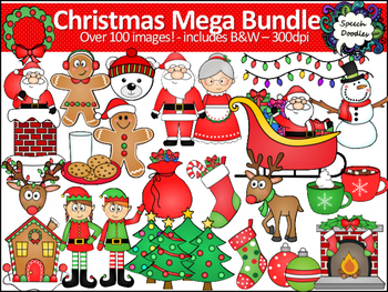 Preview of Mega Christmas Clipart Bundle - Over 100 images! For Personal and Commercial Use