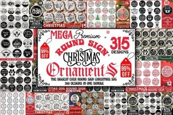 Preview of Mega Christmas Round Sign SVG Bundle