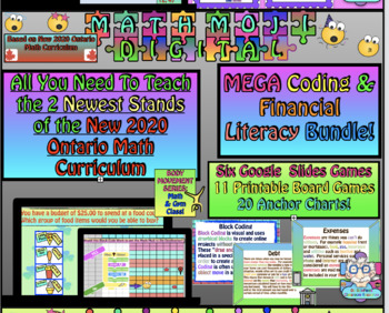 Preview of Mega Coding, Financial Literacy & SEL Skills Bundle.  2020 Ontario Curriculum