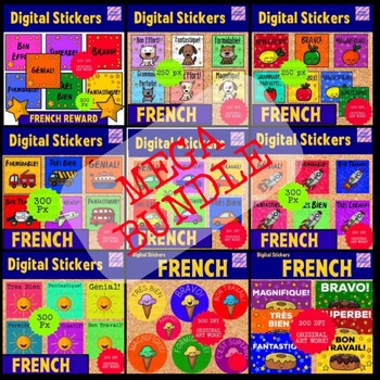 Preview of Mega Digital French Sticker Bundle