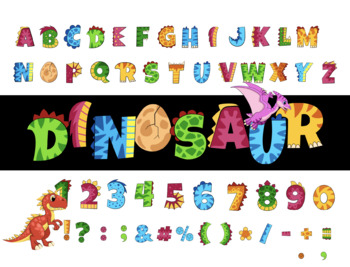Preview of Mega Dinosaur Pack! Clip Art, Letters, Alphabet