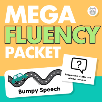 Preview of Mega Fluency Packet | Stuttering, Visuals, Worksheets | Speech Language Therapy