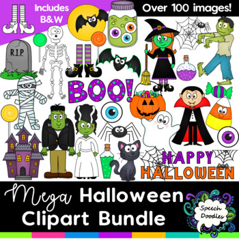 Mega Halloween Clipart Bundle - Over 100 images! by Speech Doodles
