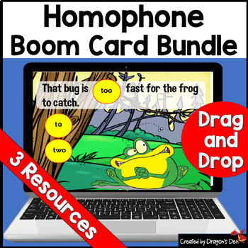 Preview of Homophone Bundle Boom Cards  L.3.3  L.4.1g  L.5.2e