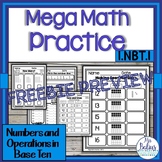 Mega Math Practice NBT Freebie Preview CCSS 1.NBT