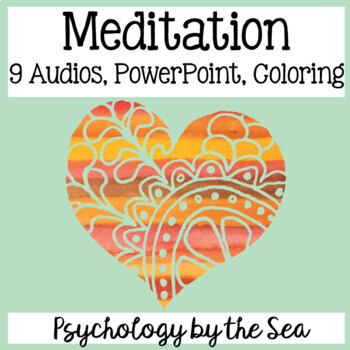 Preview of Mega Mindfulness Meditation Bundle, Audios, PowerPoints, Coloring