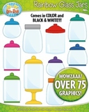 Rainbow Empty Glass Jars Mega Bundle Clipart {Zip-A-Dee-Do