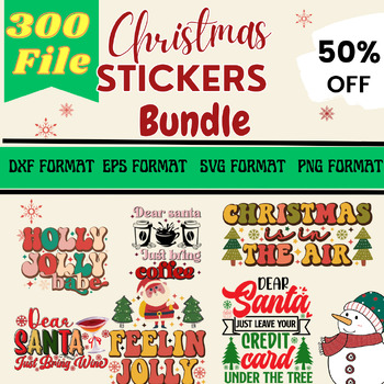 Preview of Retro stickers Christmas Bundle,sticker charts ,digital christmas clip art