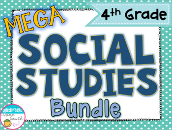 Preview of Mega Social Studies Unit Bundle - 4th Grade - GSE Aligned