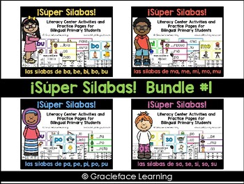 Preview of Súper sílabas - Bundle 1 - Spanish Phonic Activities for b, m, p, s