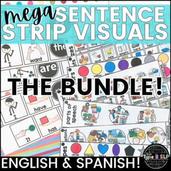 Preview of English & Spanish Sentence Strips BUNDLE: Mega Visuals for Speech Therapy