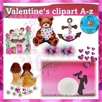 Preview of Mega bundle Valentine's (day) clipart A-Z and further images