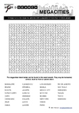 Megacities Wordsearch (Find a word)