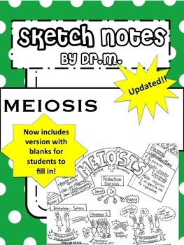 Preview of Meiosis Sketch Notes Doodle Notes W/Teacher's Guide & Student Notes!--UPDATED!!